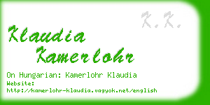 klaudia kamerlohr business card